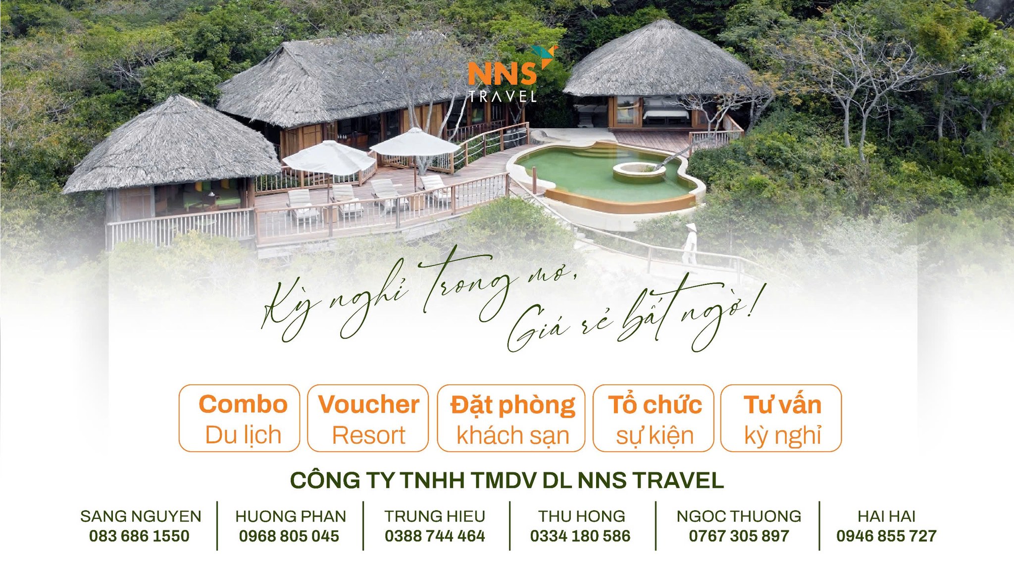 Trang Giới thiệu NNS Travel — ảnh bìa điểm đến resort biển Việt Nam